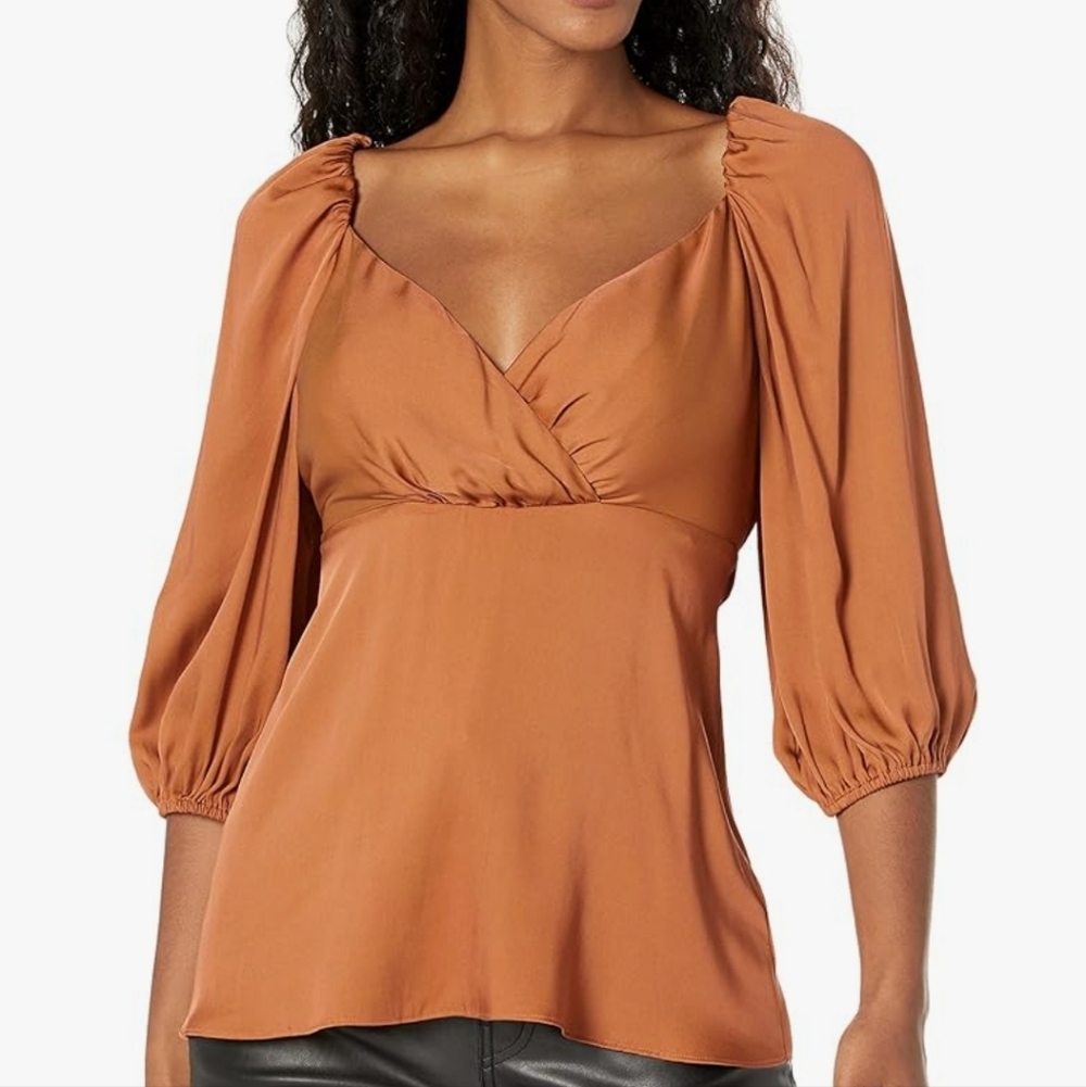 TRINA TURK Impressive Blouse In Nutmeg Size SM And XL